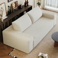 thumbnail image 3 of 71" Corduroy Sofa Couch,Deep Seat 3 Seater Sofa Couches,Loveseat Sofa,No Assembly for Living room,Bedroom,White, 3 of 7