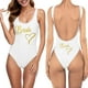 thumbnail image 1 of MKLEKYY Trajes De Baños Women Fashion Letter Print Piece Swimsuit Sexy Bikini Swimwear Bathing Sleeveless Backless Swimsuit 831, 1 of 4