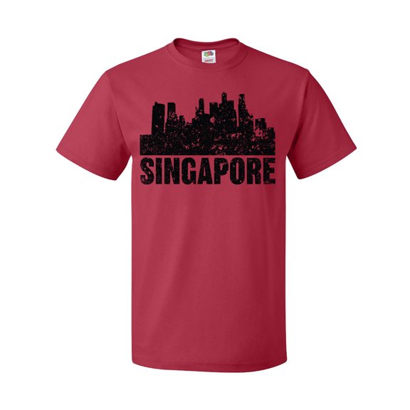 Inktastic Singapore City Skyline with Grunge T-Shirt