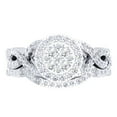 thumbnail image 2 of Dazzlingrock Collection 0.78 Carat (Ctw) 14K Round Diamond Split Shank Cluster Engagement Ring Set 3/4 CT, White Gold, Size 5.5, 2 of 4