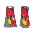 thumbnail image 7 of Naloa Dinosaur Super Hero Cartoon Print Women's Summer Spring Casual Beach Sundress,Vacation Sleeveless Tank Crewneck Loose Dresses, 7 of 7