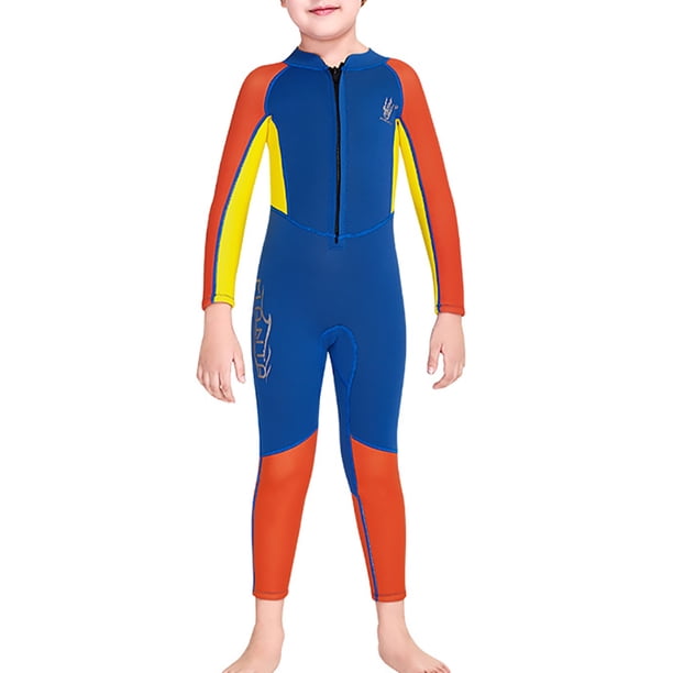 Naiovety Traje de neopreno portátil DIVE SAIL cuello 2,5mm resistente al sol elástico cálido mantenimiento 3 capas impermeable natación niños Deportes acuáticos Naranja L Naiovety OD003307-08
