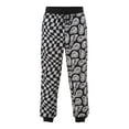 thumbnail image 5 of No Boundaries Men's Lounge Joggers, Checkered Smiles Graphic Print Pajama Pants, Sizes S-XL, 5 of 5