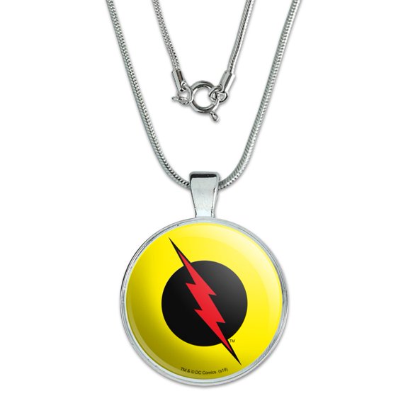 The Flash Reverse Flash Logo 1" Pendant with Sterling Silver Plated Chain