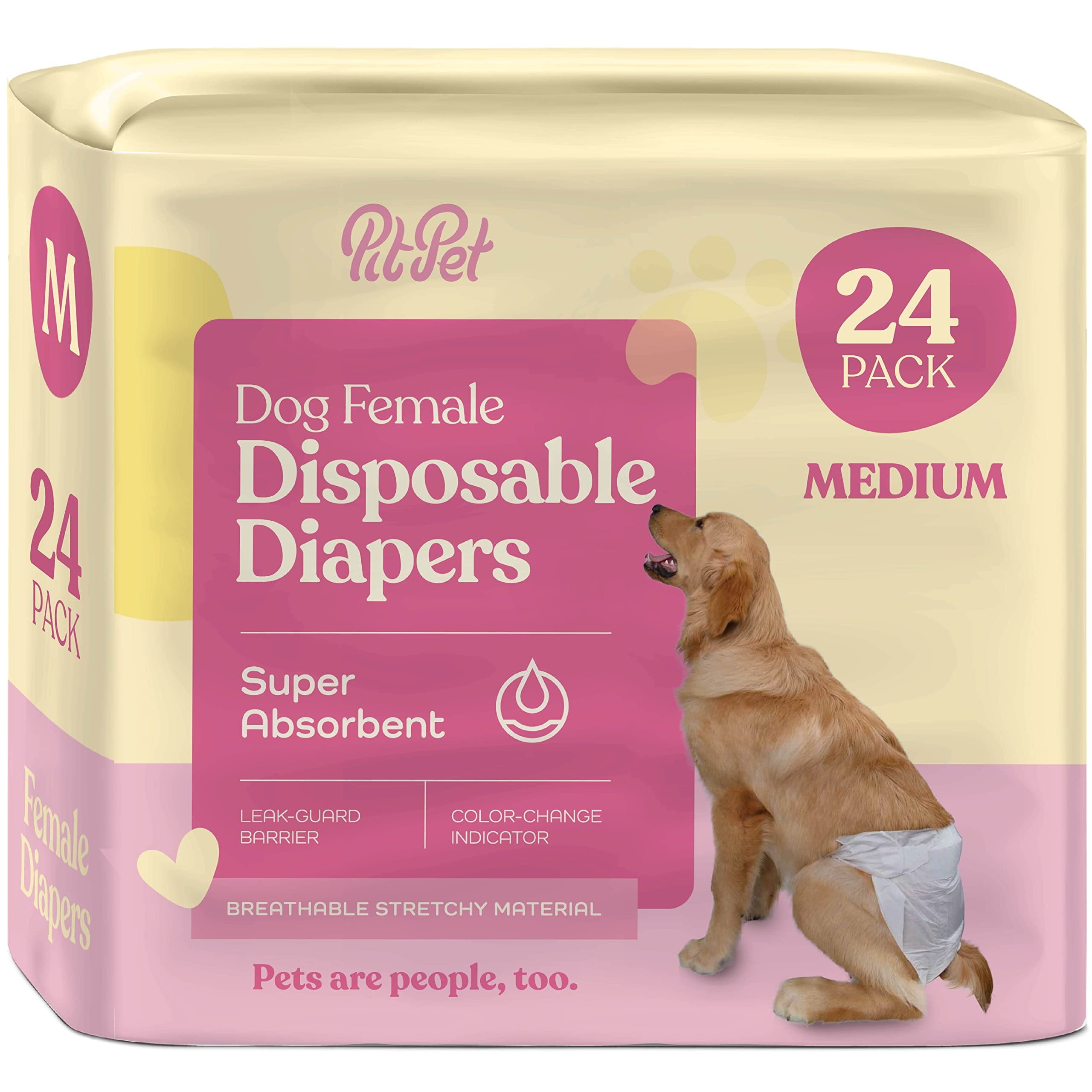 Comfortable Female Dog Diapers 24Pack Small White Disposable Super