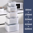 thumbnail image 2 of TEAFIRST 5PCS Large Storage Containers, Leakproof Storage for Fridge, BPA Free, Plastic, White, 2 of 9