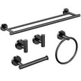 thumbnail image 3 of 5 Piece Stainless Steel Bathroom Towel Rack Set Wall Mount Matte Black Matte, 3 of 5