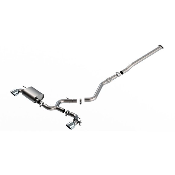 Kit de Système d'Échappement pour Hyundai Kona N Borla 2022-2023 140926 Série ATAK Cat Back; Acier Inoxydable T-304; avec Silencieux; Diamètre de Tuyau de 3 Pouces; Double Sortie d'Échappement Unique; Sortie Arrière Séparée
