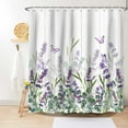 thumbnail image 3 of Lavender Shower Curtain, Purple Butterfly Bathroom Shower Curtain Set Spring Green Plant Bathtub Decor, 3 of 4