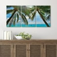 thumbnail image 4 of wall26 Canvas Print Wall Art Set Palm Trees &amp; Boat on Blue Beach Nature Wilderness Photography Realism Rustic Scenic Relax/Calm Multicolor for Living Room, Bedroom, Office - 16"x24"x3 P, 4 of 7