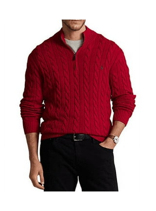 POLO RALPH LAUREN Men's RL Fleece Full-Zip Hoodie, Regular and Big & Tall  Sizes (Red 006 Black Pony, XX-Large, 2XL) 