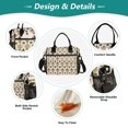thumbnail image 3 of FORMRS Insulated Lunch Bag for Work School Unisex Large Capacity Cooler with Shoulder Strap, Beige Floral Pattern, 3 of 6