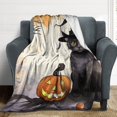 thumbnail image 4 of Pumpkin Lantern Black Cat for Women Men Kids Flannel Throw Blankets Soft Fuzzy Lightweight for Home Decor Couch Bed Sofa, 4 of 8