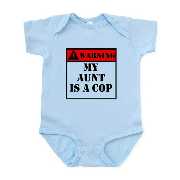 CafePress - Warning My Aunt Is A Cop Body Suit - Baby Light Bodysuit, Size Newborn - 24 Months