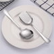 thumbnail image 2 of Cucharas de sopa elegantes de acero inoxidable, cuchara cuadrada plana con mango ergonómico, cuchara de sopa grande para vajilla de restaurante, 2 piezas de utensilios de cocina pulidos con espejo, 2 of 5