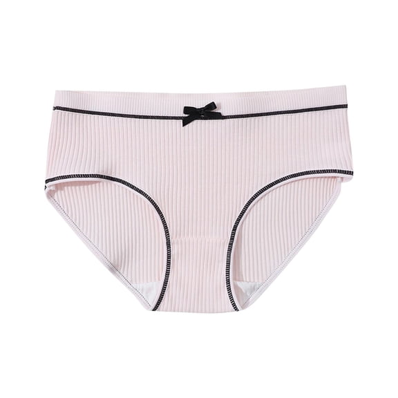 Purcolt Cotton Bow One Piece Panties for Teen Girls Breathable Soft Mid Rise Underwear Stretchy Full Coverage Briefs for 5-16 Years