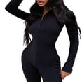 thumbnail image 4 of Combinaison Évasée à Manches Longues Col en V pour Femmes Automne Mode Urbaine Sportswear Vert Armée L, 4 of 4
