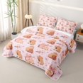 thumbnail image 3 of Erosebridal Cartoon Capybara Twin Quilt Set For Kids,Pink Cherry Blossom Twin Coverlet Set For Cute Animals Lover,2pcs, 3 of 7