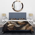 thumbnail image 3 of Designart "Captivating Marble Gold and Black I" Abstract Marble Bedding Covert Set - Modern Gold Abstract Bed Set With 2 Shams, 3 of 6