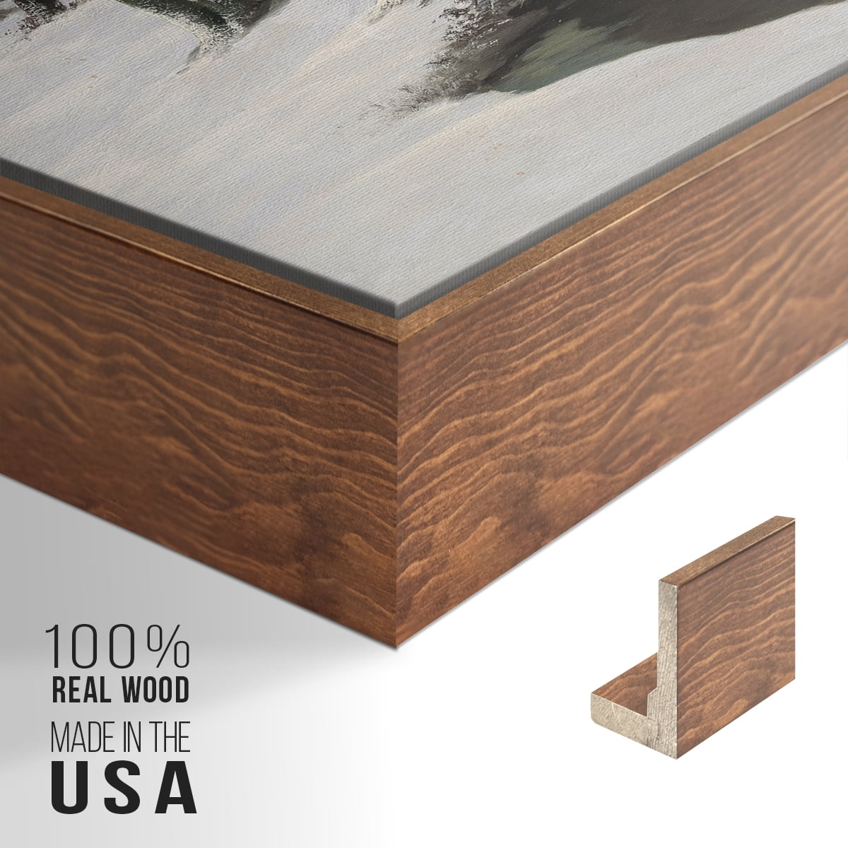 Vintage Landscape-CCLXXXV By Wexford Home Framed in Walnut Wood Gallery Wrapped Canvas 27 in. x 41 in.