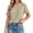 Khaki, variant on Women's Sweet Flared Ruffle Short Sleeve Top Ladies Casual Solid Plain Crewneck T Shirt Summer Slim Fit Basic Short Sleeve Soft Comfy Everyday Wear Tee