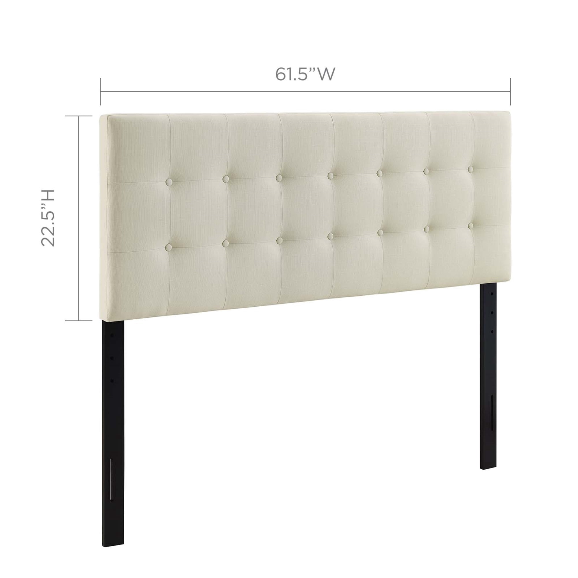 Ergode Emily Queen Upholstered Fabric Headboard - Ivory