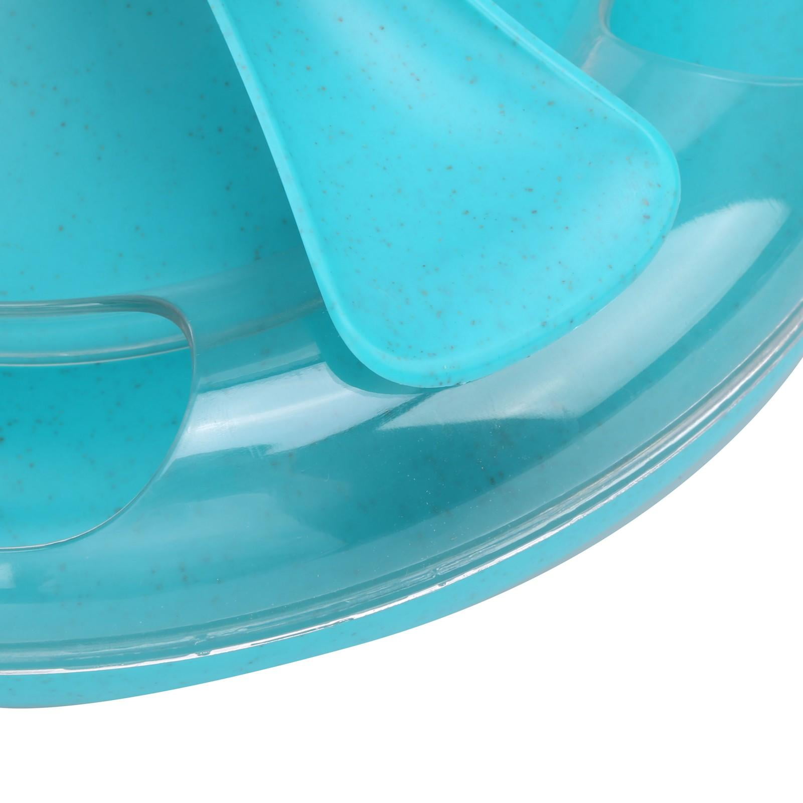 BIMZUC Cat Turntable Leakage Toy Circle Tracking Puzzle Food Dispensing Toy for Indoor Kittens Lake Blue Interactive Teaser Track Ball Pet Supplies Washable Plastic Detachable Fun Feeder