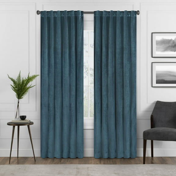 Eclipse Absolute Zero Harper Absolute Zero 100% Blackout 50 x 95 Curtain Panel in Teal