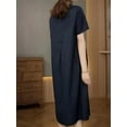 thumbnail image 2 of Robe Chemise en Coton - Manches Courtes Mi-Longue Robe de Soirée - m / Vert, 2 of 4