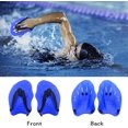 thumbnail image 2 of 1 Pair Swimming Hand Paddle Swimming Hydrodynamic Design Silicone Swimming Training Aid Paddle, Blue, 2 of 5