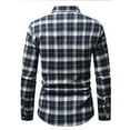thumbnail image 6 of Men's Brushed Plaid Shirt Plus Size Slim Fashionable Polyester Long Sleeved Casual Button Down, 6 of 6