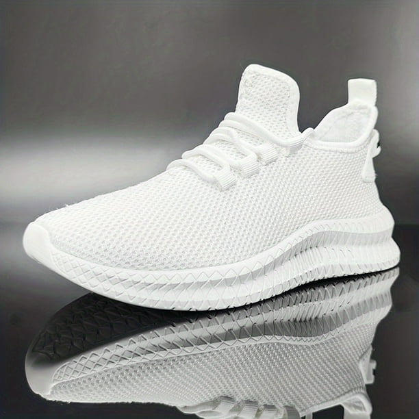 Mujeres Zapatillas De Malla Transpirable, Zapatos Casuales De Color Sólido Con Cordones Para Exteriores, Zapatos Para Correr Ligeros De Bajo Perfil
