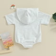 thumbnail image 3 of Bagilaanoe Newborn Baby Boy Hooded Rompers Short Sleeve Bodysuits 3M 6M 12M 18M Infant Casual One Piece Short Jumpsuit, 3 of 7