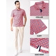 thumbnail image 4 of Chemises de Golf pour Hommes à Manches Courtes, Évacuation de l'Humidité, Ajustement Sec, Motifs Imprimés, Col à Revers, Performance Polo Chemises de Golf pour Hommes, 4 of 6