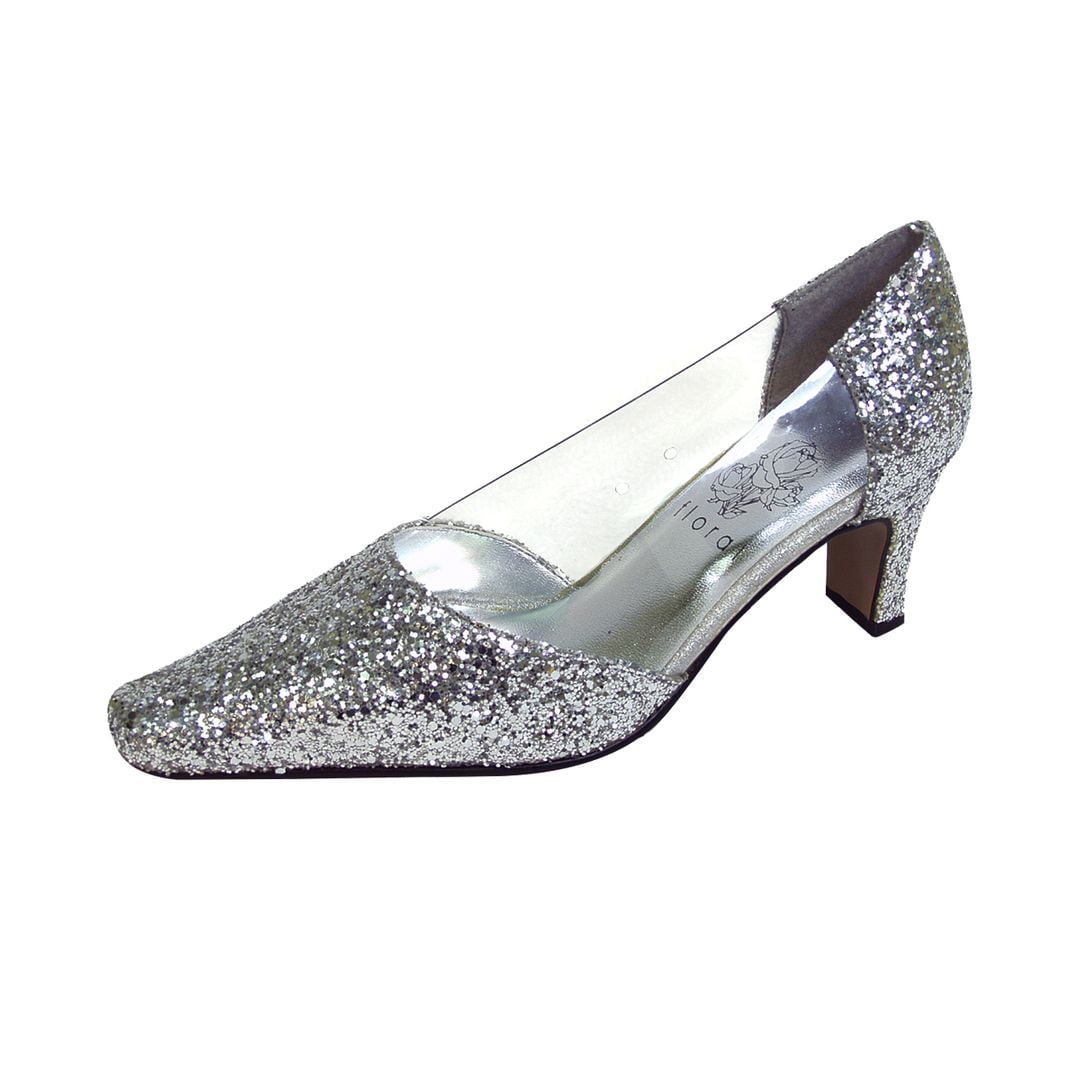 womens wide silver shoes