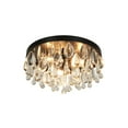 thumbnail image 3 of Kenroy Home Cascade 13'' Flush Mount Ceiling Light Fixture with Tiered Rows of Cascading Glass Crystal Beads for Entryway, Living Room, Dining Room, or Bedroom, Black, 3 of 8