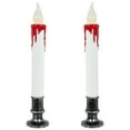 thumbnail image 2 of Northlight LED with Timer Dripping Blood Halloween Taper Candles - 9" - Set of 2, 2 of 7