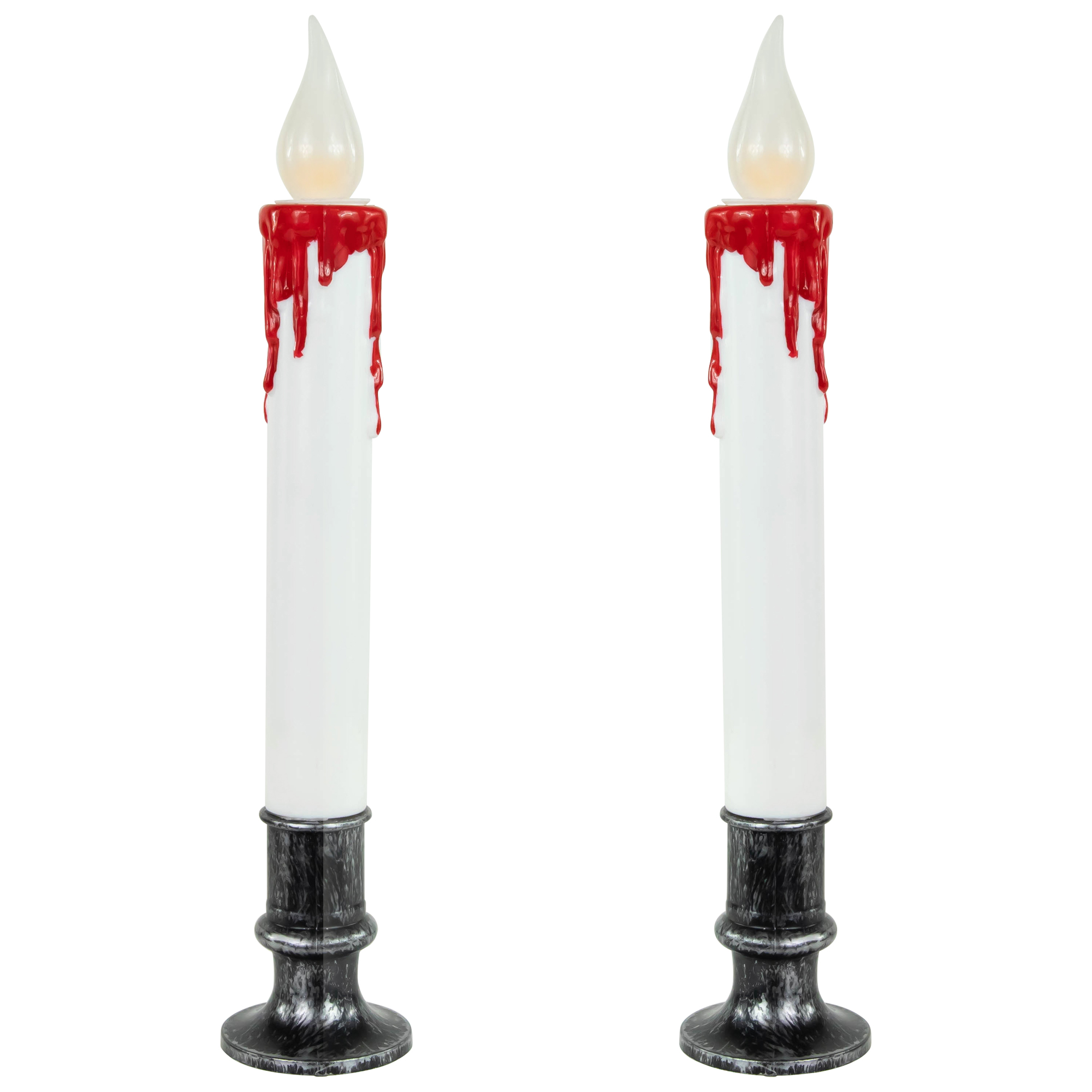 Bougies Halloween Effet Sang - Lot De 8 Bougies Noires Longues, Durée 5h, Décoration Gothique Et Effrayante
