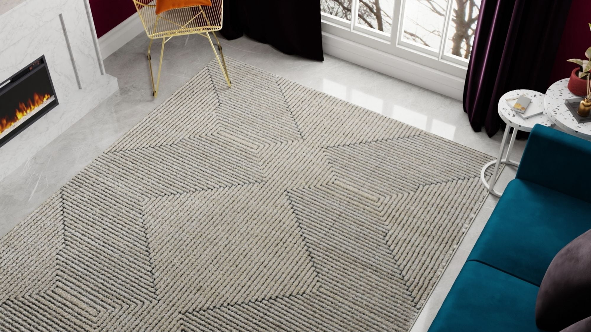 Rugs America Chanai CN80A Contemporary Geometric 8'x10' Area Rug
