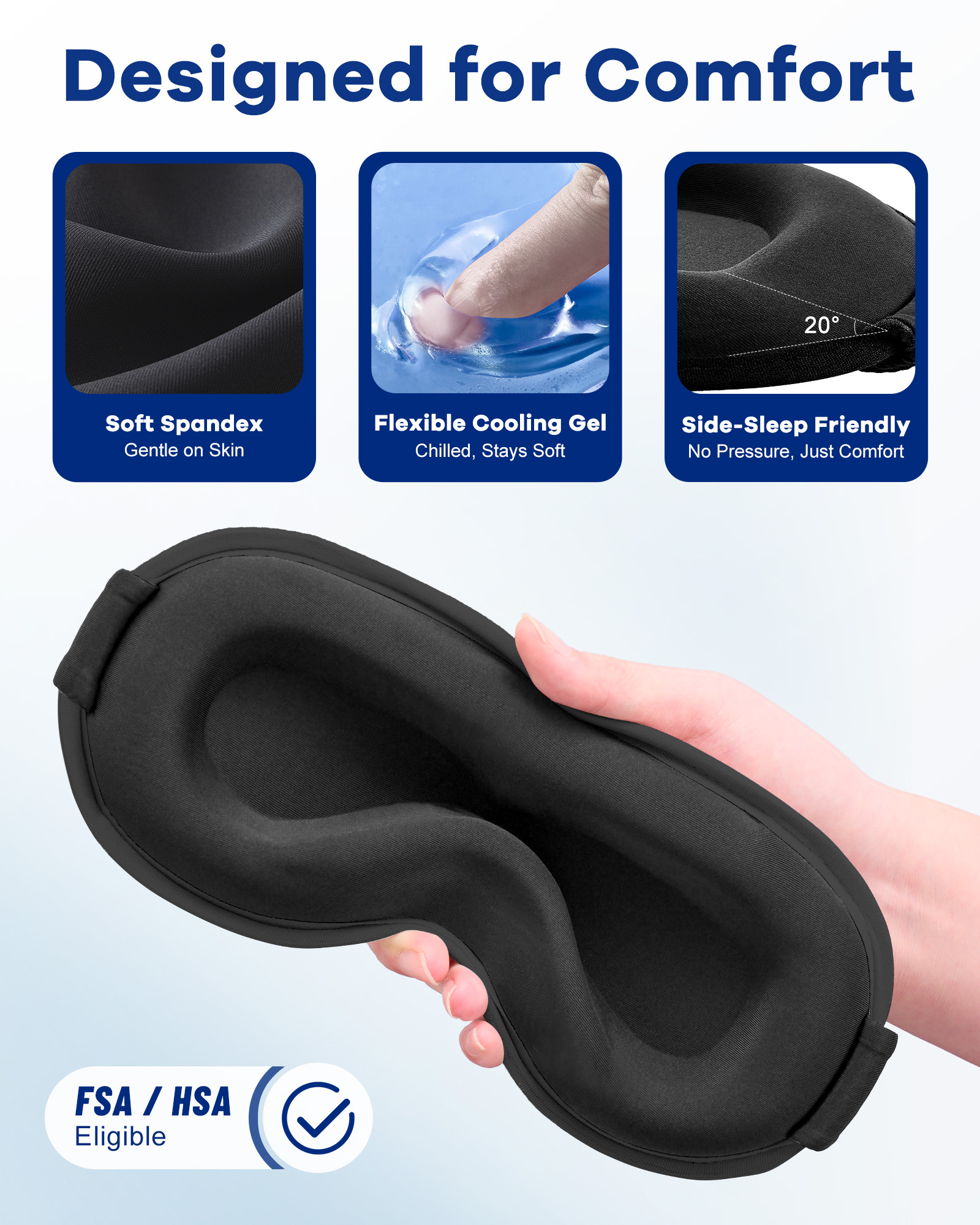 FACEMOON 3D Gel Cooling Sleep Mask Blackout photo 5