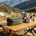 thumbnail image 4 of Camp Kitchen Storage Camping Utensil Rack With Front Pocket And Mesh And Hanging Webbing Portable Utensil For Cooking Barbecue Closest Organization Storage Container Bags Closed Storage Towel for, 4 of 5