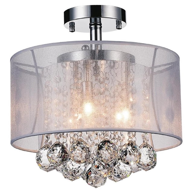 CWI Lighting Abat-Jour Tambour 3 Lumières Montage Affleurant avec Finition Chromée