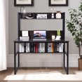 thumbnail image 4 of Costway Computer Desk with Hutch Bookshelf Home Office Study Wrting Desk Space Saving, 4 of 9