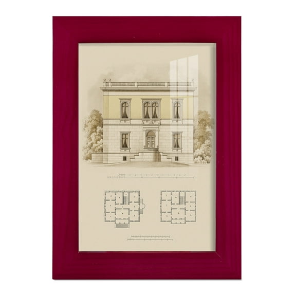 Estate and Plan V -Framed Print w/glass-Cherry Red