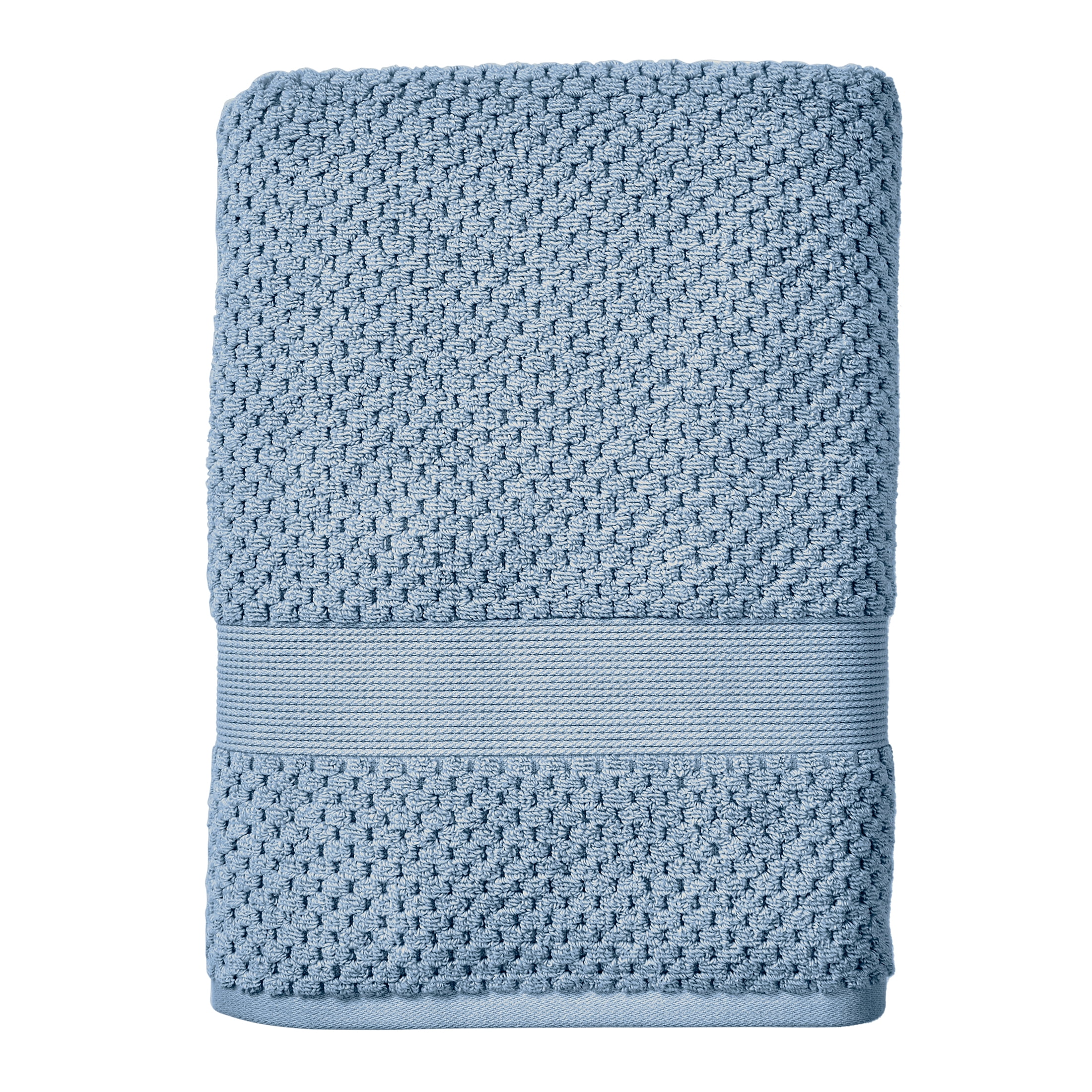 Better Homes & Gardens Signature Soft Cotton Popcorn Textured 6 Piece Bath Towel Set,Blue Silver
