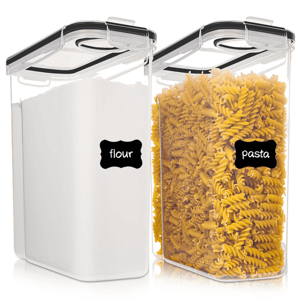 Vtopmart 2 PCS Cereal Storage Container, Plastic Clear Cereal