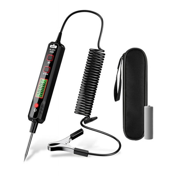 Smart Car Test Light, 0.8V-100V DC Buzzer Circuit Tester, Bidirectional Voltage Tester with Flashlight, Continuity Fuse