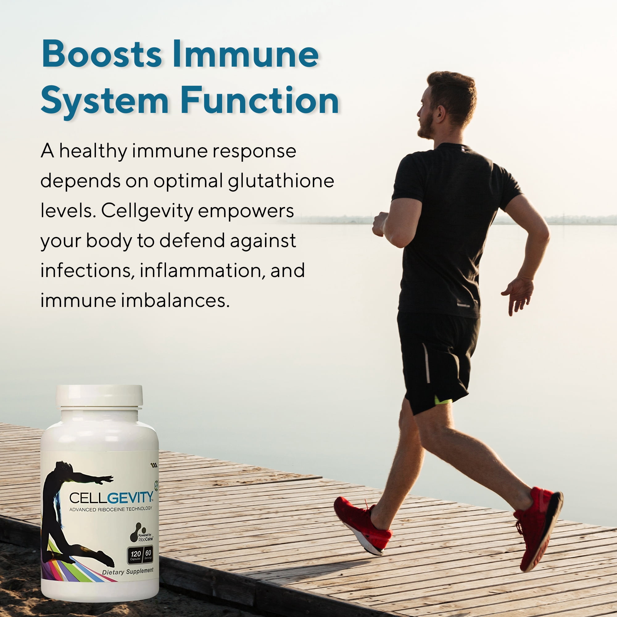 Cellgevity Advanced Glutathione Support with RiboCeine & Antioxidants |  Supports Cellular Health | 120 Capsules