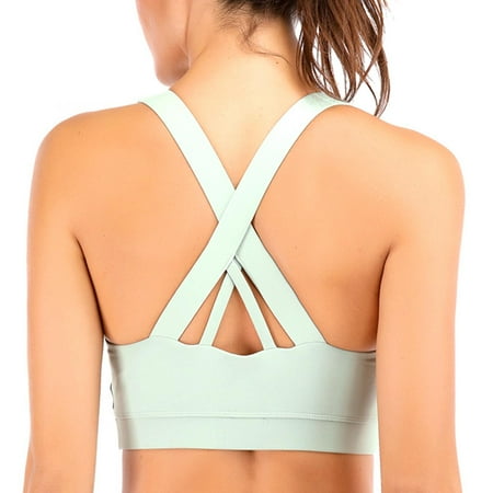 

Women s Sports Bra Sports Vest Comfortable No Steel Rim Shockproof Beautiful Back Fitness Vest Green 2XL
