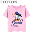 thumbnail image 4 of Camiseta de algodón de manga corta para niñas, informal, a la moda, con estampado de Mickey y Donald Duck de Disney, con bonitos dibujos animados, 4 of 5